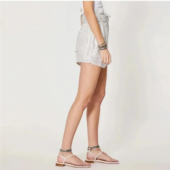 IRO Inaro silver sequin high waisted shorts - Picture 4 of 14